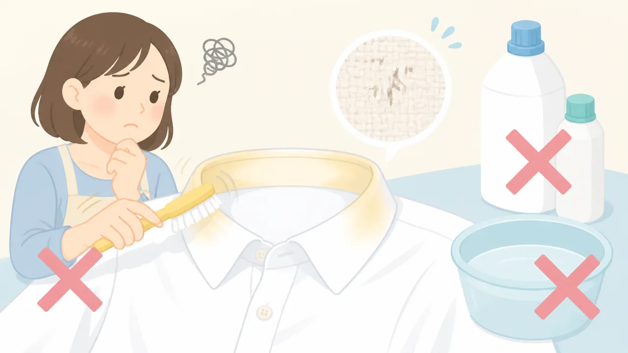 襟の黄ばみは時間がたつと落ちない?原因と自宅できれいにする方法
